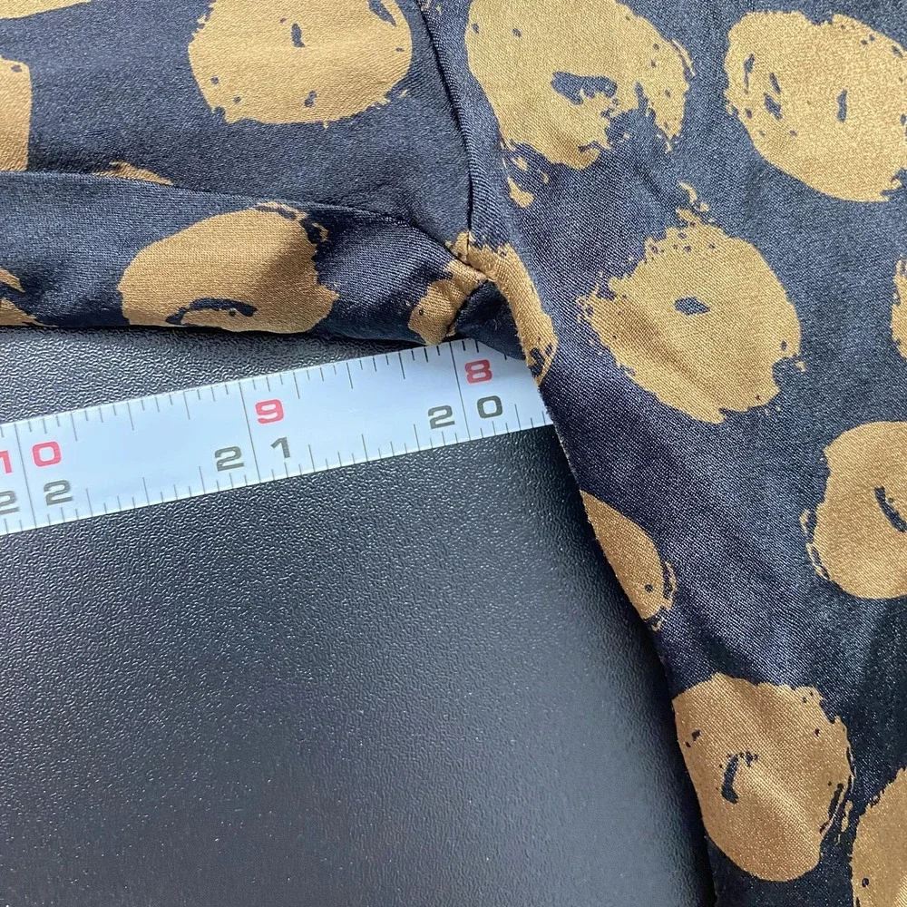Vintage Richard Warren Neiman Marcus Blouse Womens 8 Black Silk Polka Dot Print - Picture 9 of 13